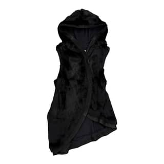 HELMUT LANG goat skin rabbit hair fur hood Vest