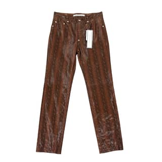 John Lawrence Sullivan Brown Snakeskin Pants