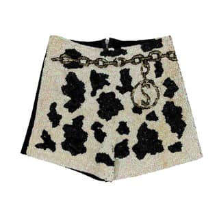 DISCOUNT UNIVERSE Sequin Cow Print Shorts
