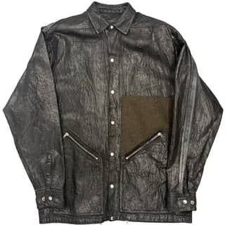 RICK OWENS Black Textured Coated Jacket