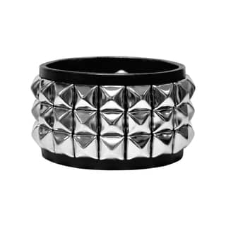 Square Stud Leather Bracelet