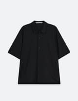 SUMMER WOOL POCKET SHIRT [BLACK]