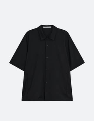 SUMMER WOOL POCKET SHIRT [BLACK]