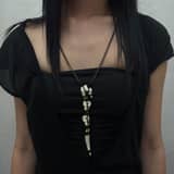 Large nail mixed bone necklace