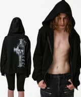 Skull Cross Waffle Hood Zipup