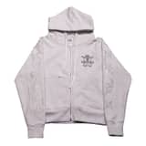 Crystal scale hooded zip-up (White Melange)