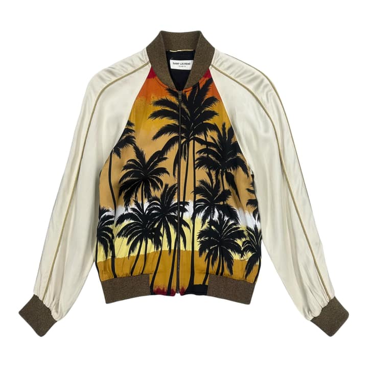 SAINT LAURENT 16ss Palm Tree Bomber Jacket