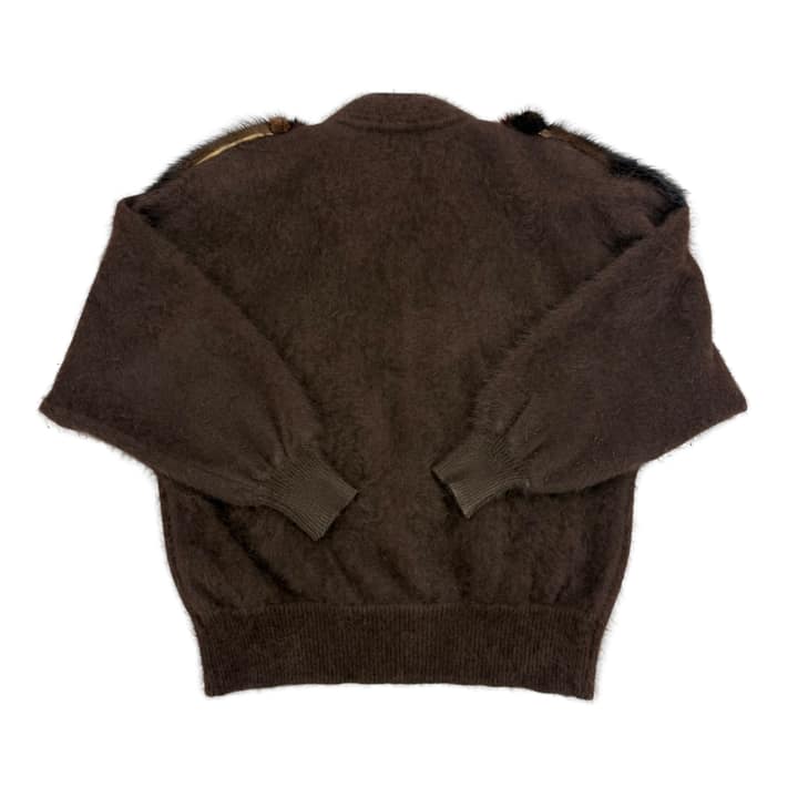 eUNha Brown Angora Fur Cardigan