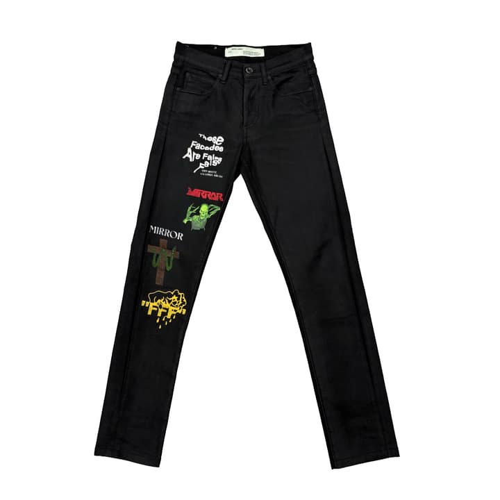 Off-White Mix Rock Slim Denim Black