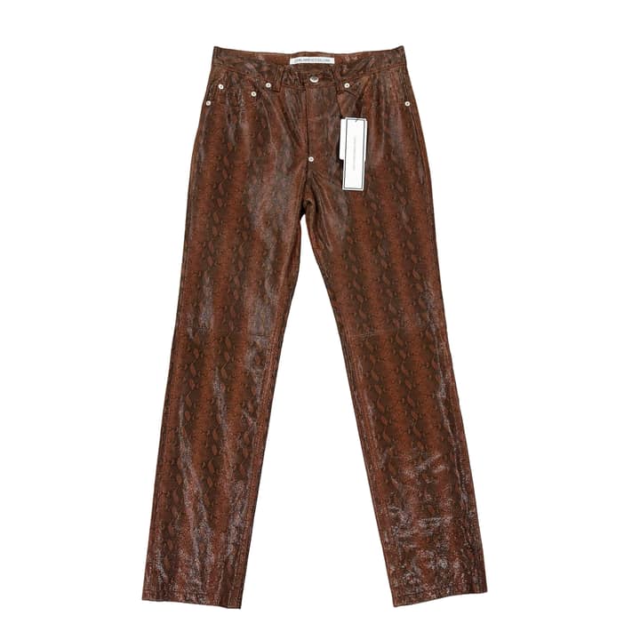 John Lawrence Sullivan Brown Snakeskin Pants