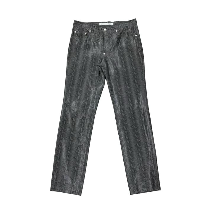 John Lawrence Sullivan Black Snakedskin Pants