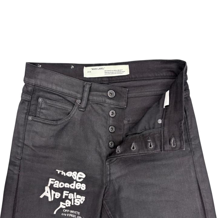 Off-White Mix Rock Slim Denim Black