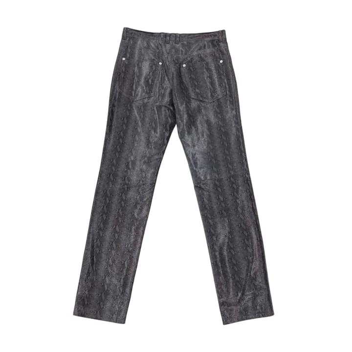 John Lawrence Sullivan Black Snakedskin Pants