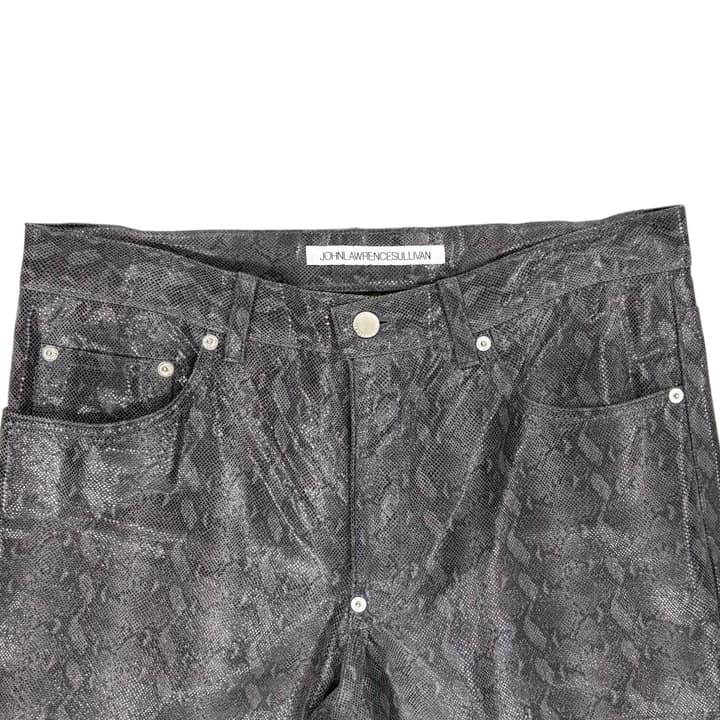 John Lawrence Sullivan Black Snakedskin Pants