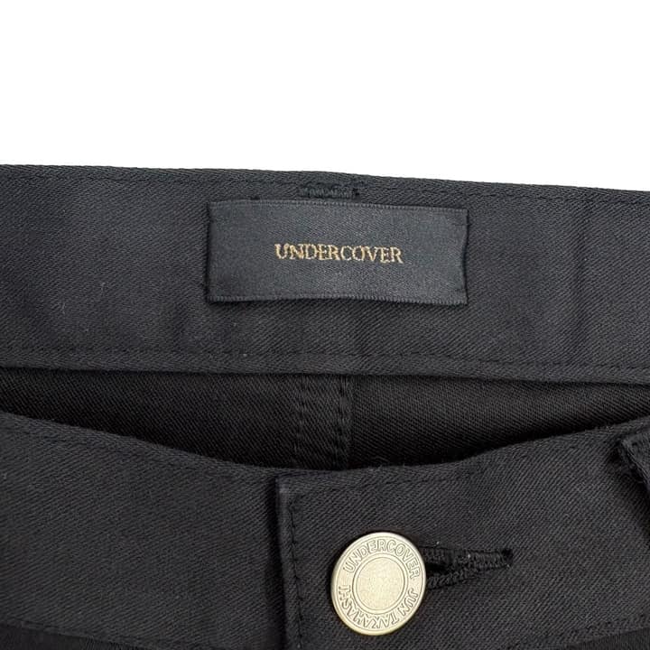 UNDERCOVER Faux Fur Trim Black Pants