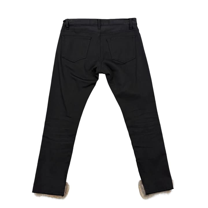 UNDERCOVER Faux Fur Trim Black Pants
