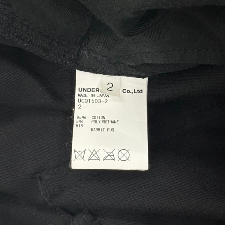 UNDERCOVER Faux Fur Trim Black Pants