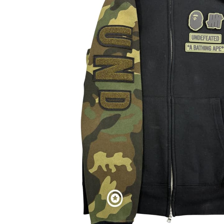 Bape X UNDEFEATED Camo Shark Zip Hoodie