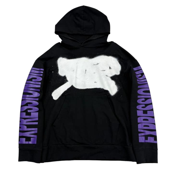 Brashy Black Hoodie with Expression Print