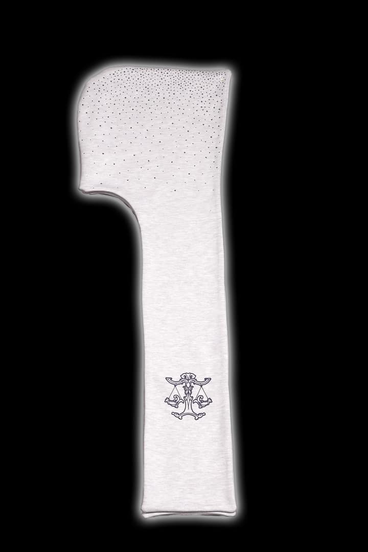 Crystal hooded scarf (White Melange)