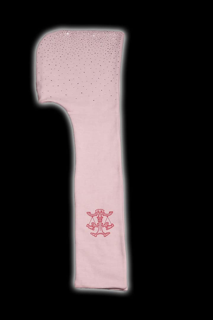 Crystal hooded scarf (Beige Pink)