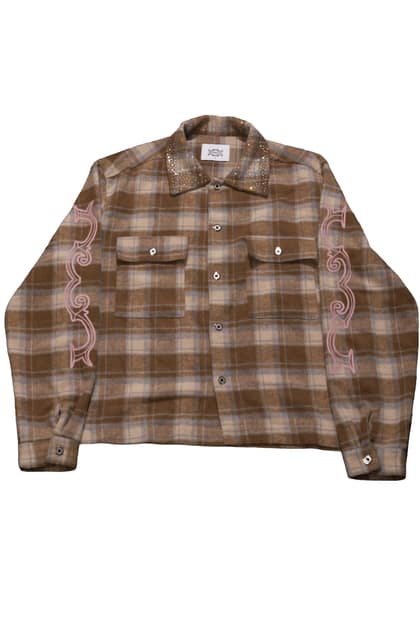 Crystal neck shirt (Brown)