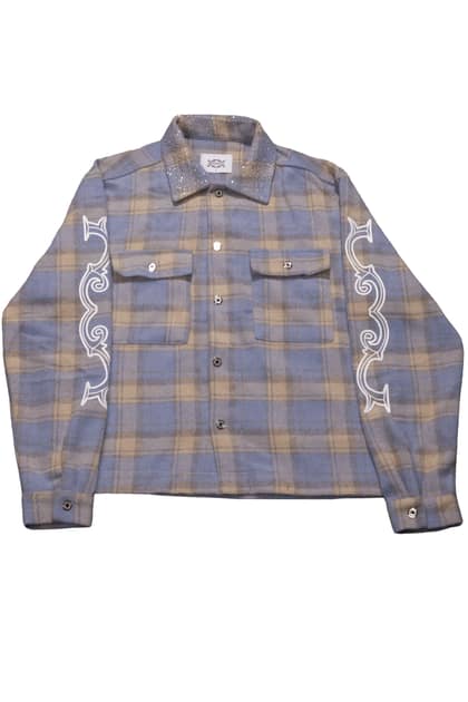 Crystal neck shirt (Sky blue)
