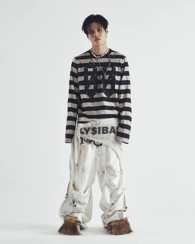 NAKRIN STIPE LONG SLEEVE BLACK