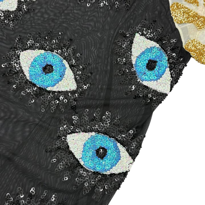 DISCOUNT UNIVERSE Eye Pattern Mesh T-shirt