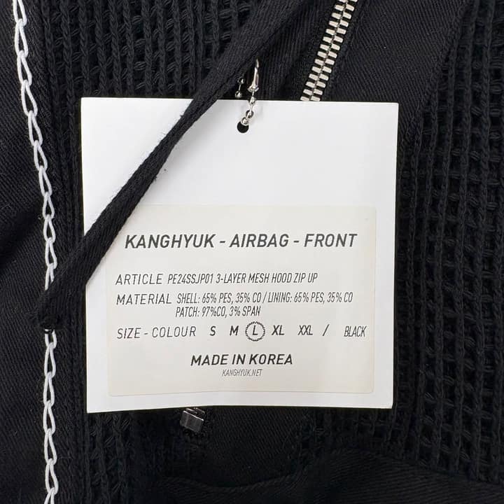 KANG HYUK Black Mesh Hoodie