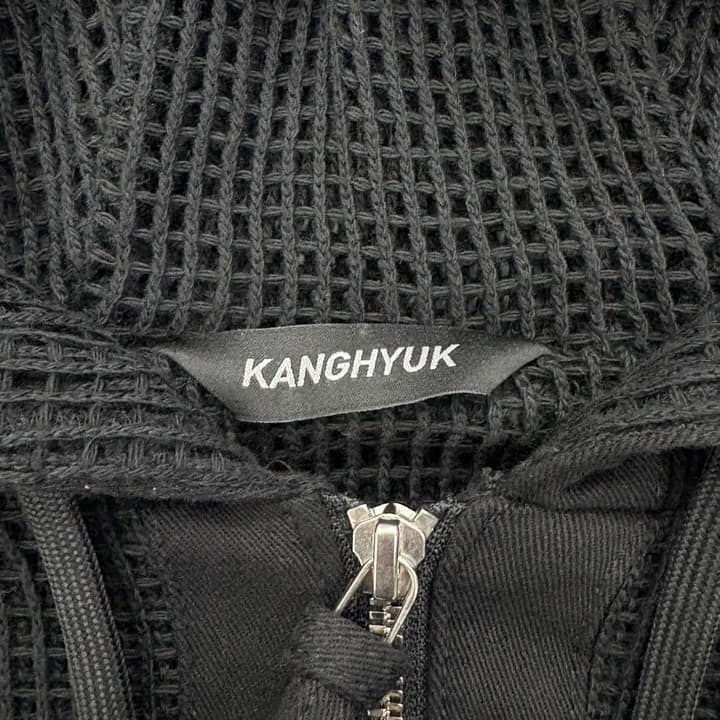 KANG HYUK Black Mesh Hoodie