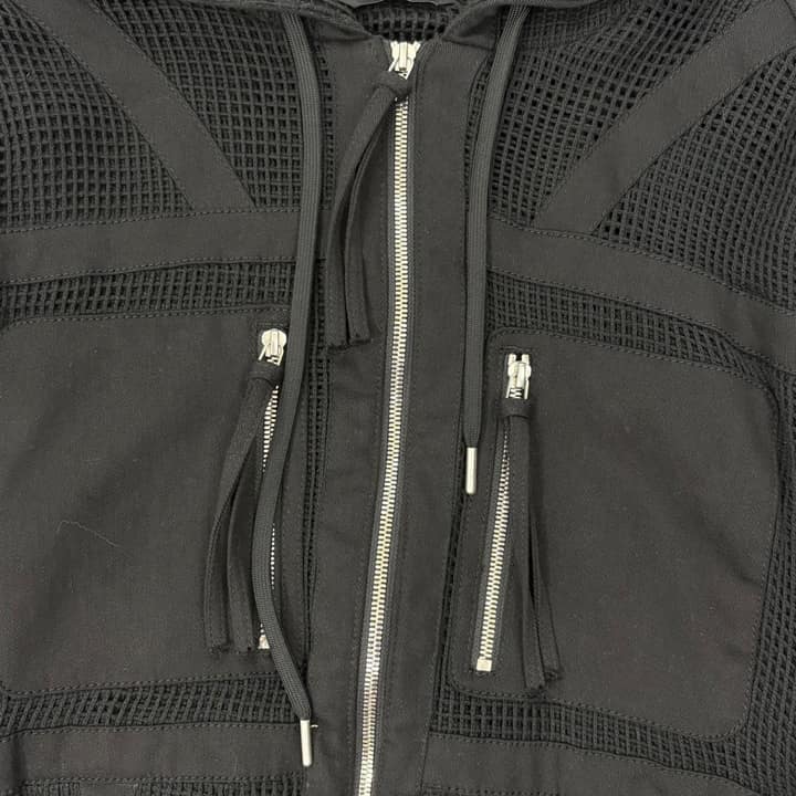 KANG HYUK Black Mesh Hoodie