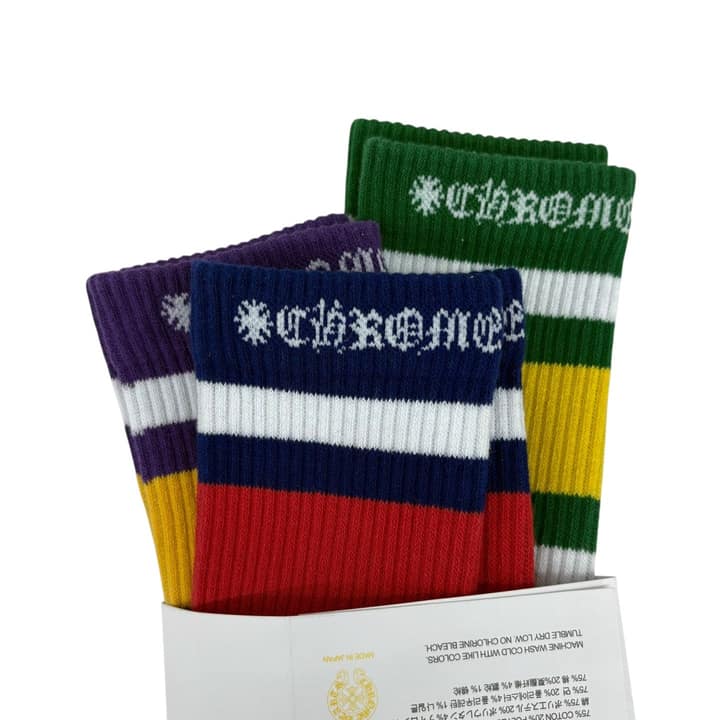 CHROME HEARTS Colorful Striped Socks