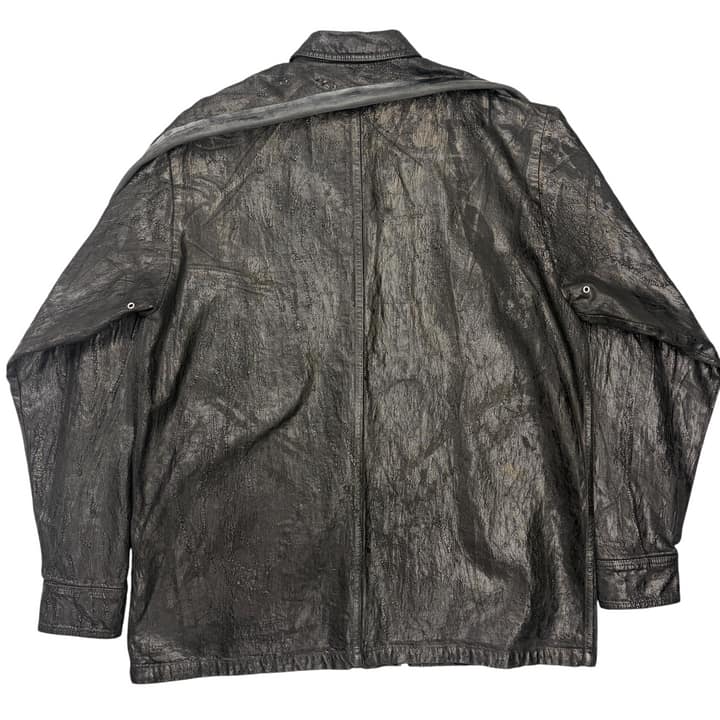 RICK OWENS Black Textured Coated Jacket