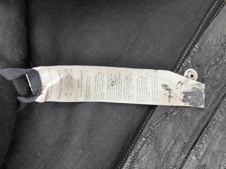 RICK OWENS Black Textured Coated Jacket