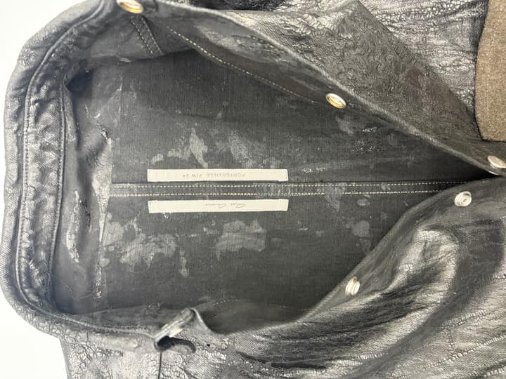 RICK OWENS Black Textured Coated Jacket