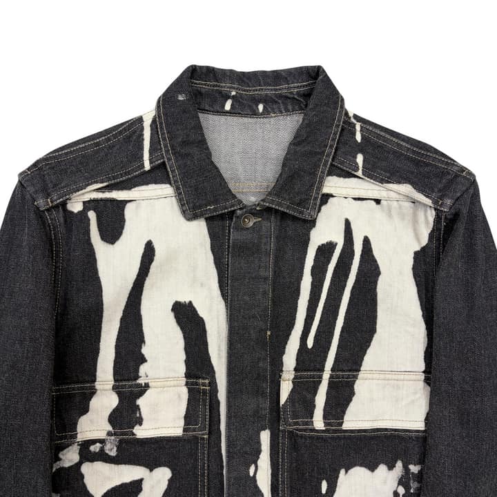 RICK OWENS Abstract Print Denim Jacket