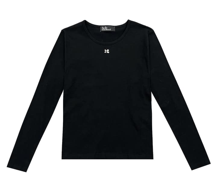 홀리 화이트 심볼 롱슬리브 _ 블랙
