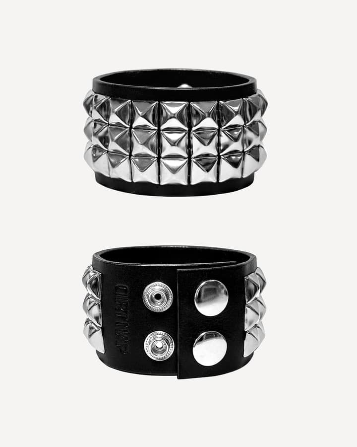 Square Stud Leather Bracelet