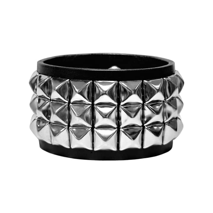 Square Stud Leather Bracelet