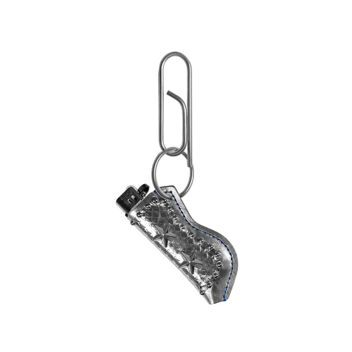 Double Star Leather Lighter Holder [Silver] +Keyring