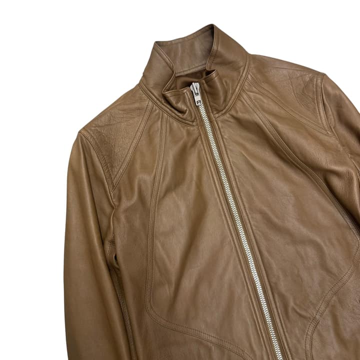 RICK OWENS Brown Leather Jacket