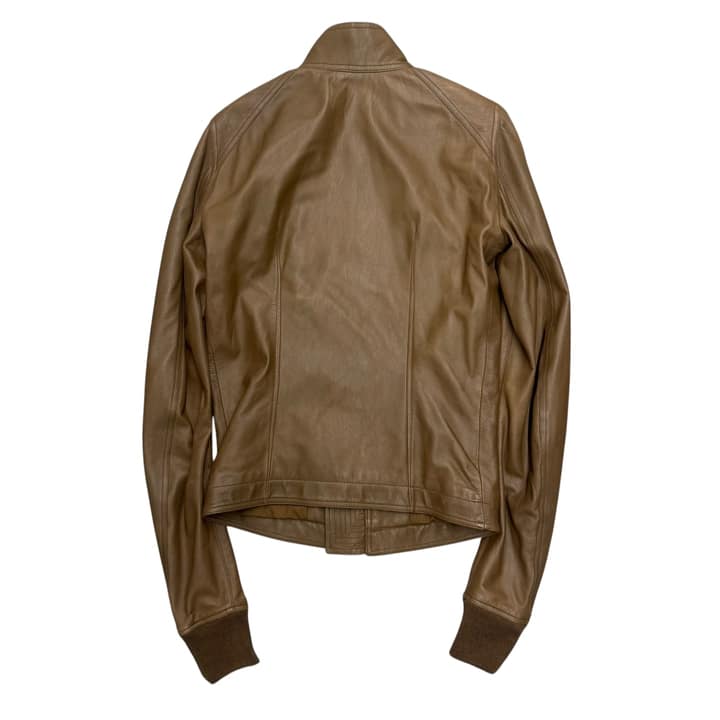 RICK OWENS Brown Leather Jacket