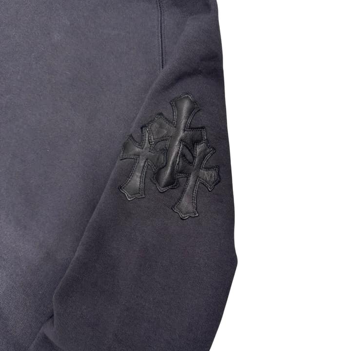 CHROME HEARTS Leather Cross Patch Hoodie