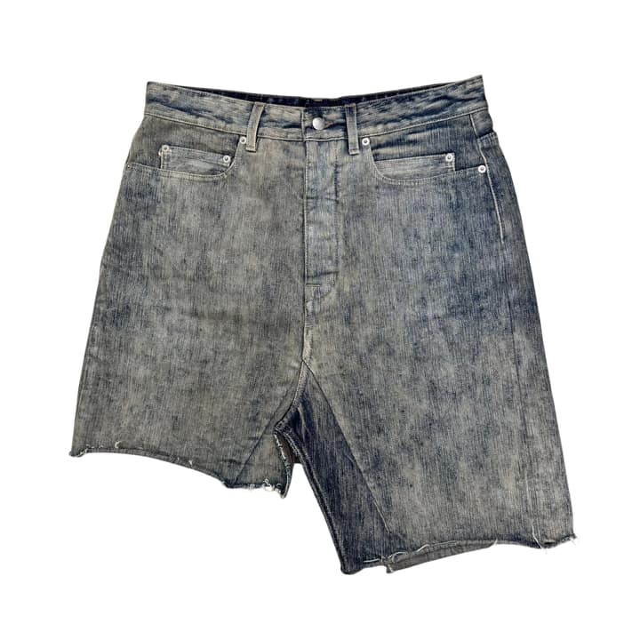 RICK OWENS Distressed Denim Skirt