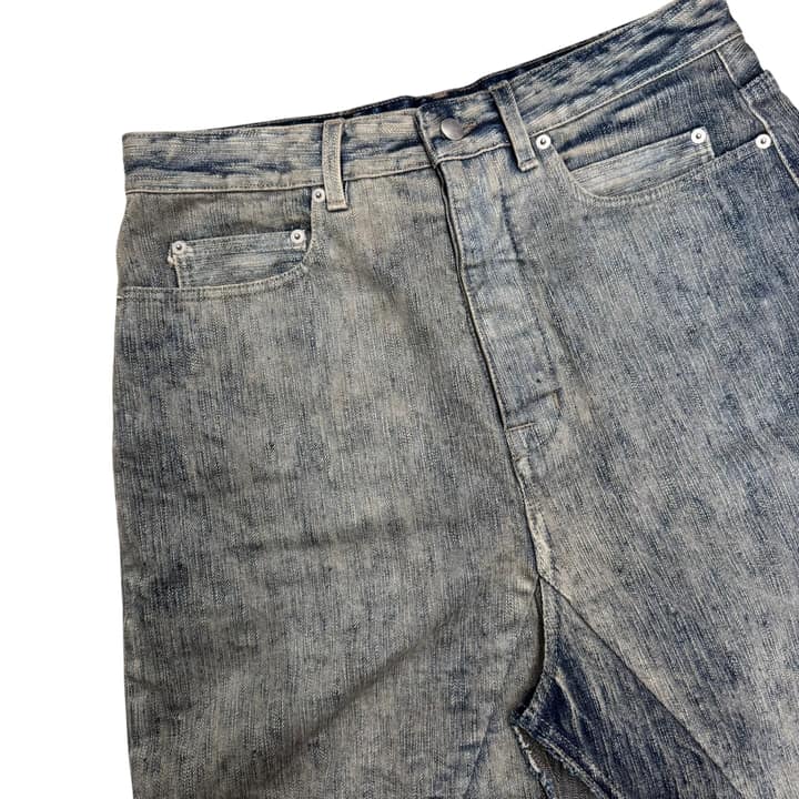 RICK OWENS Distressed Denim Skirt
