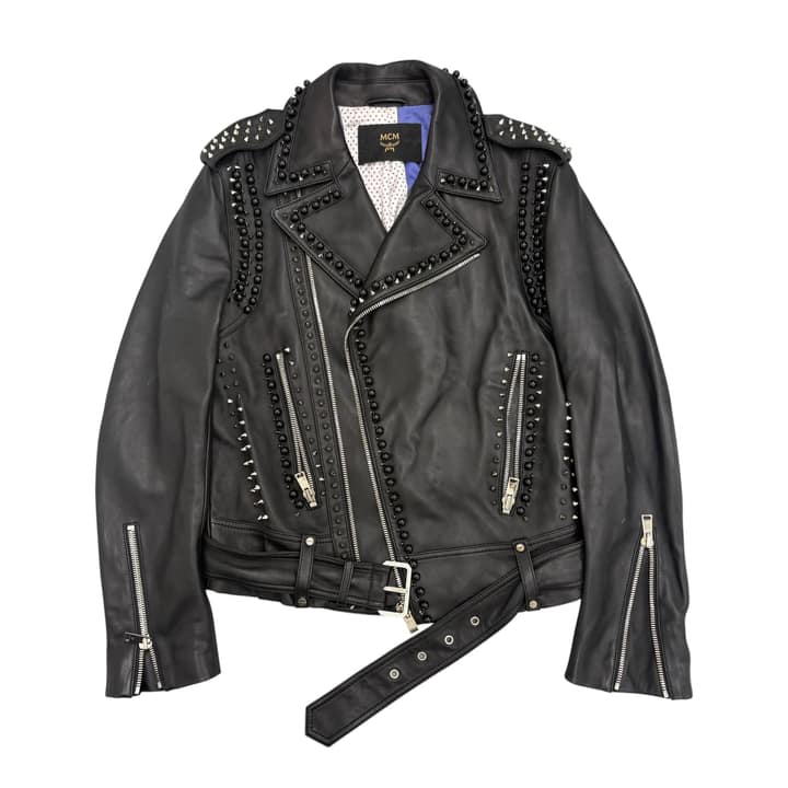 MCM Studded Leather Biker Jacket