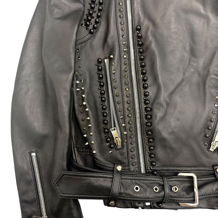 MCM Studded Leather Biker Jacket