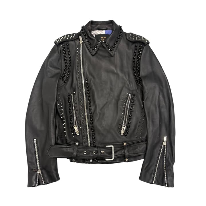 MCM Studded Leather Biker Jacket