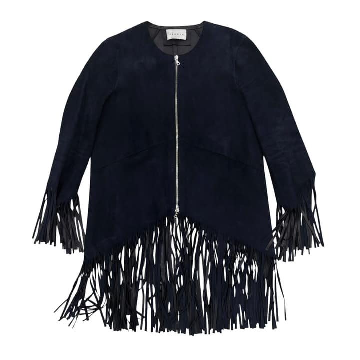 sandro Fringe Suede Jacket